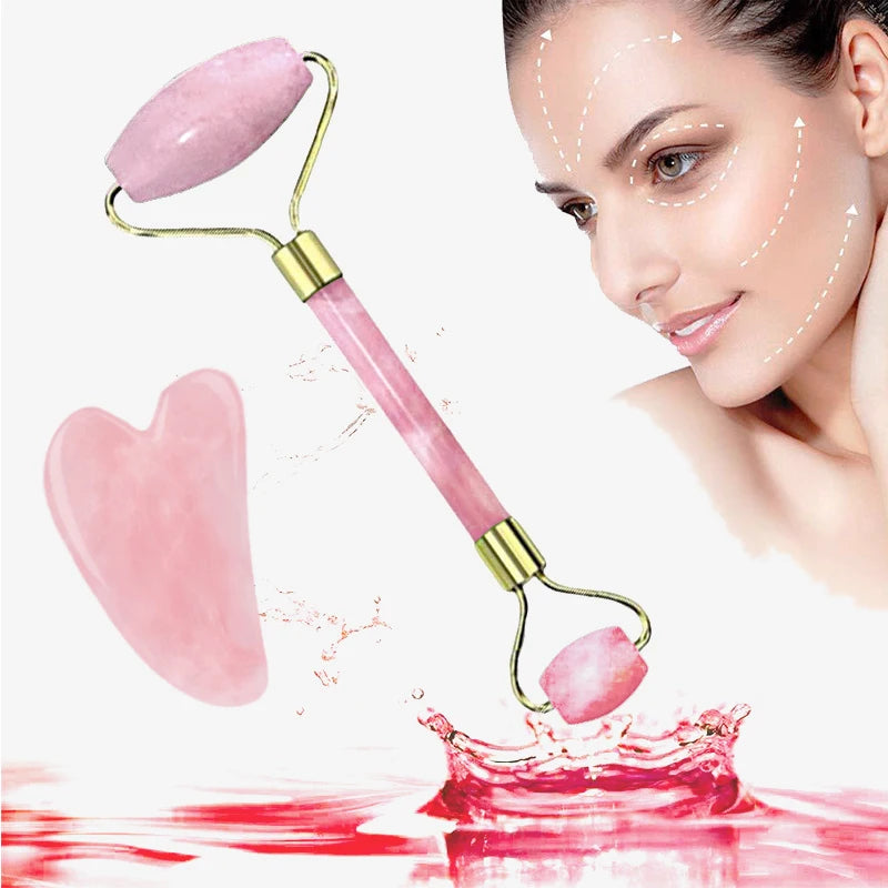 Oceans ® Roller & Gua Sha Set – Facial Roller & Massage Tool for Face, Eyes, Neck & Body