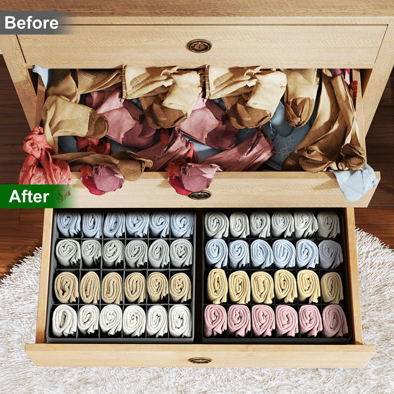 Oceans ® 24-Cell Collapsible Storage Organizer – Divider for Socks, Underwear & Accessories