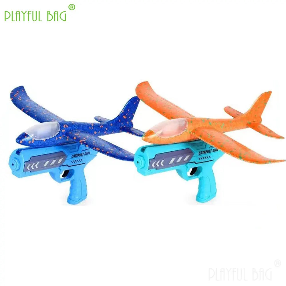 Kids Catapult Gun Aircraft | Safe Foam Plane Launcher Outdoor Toy