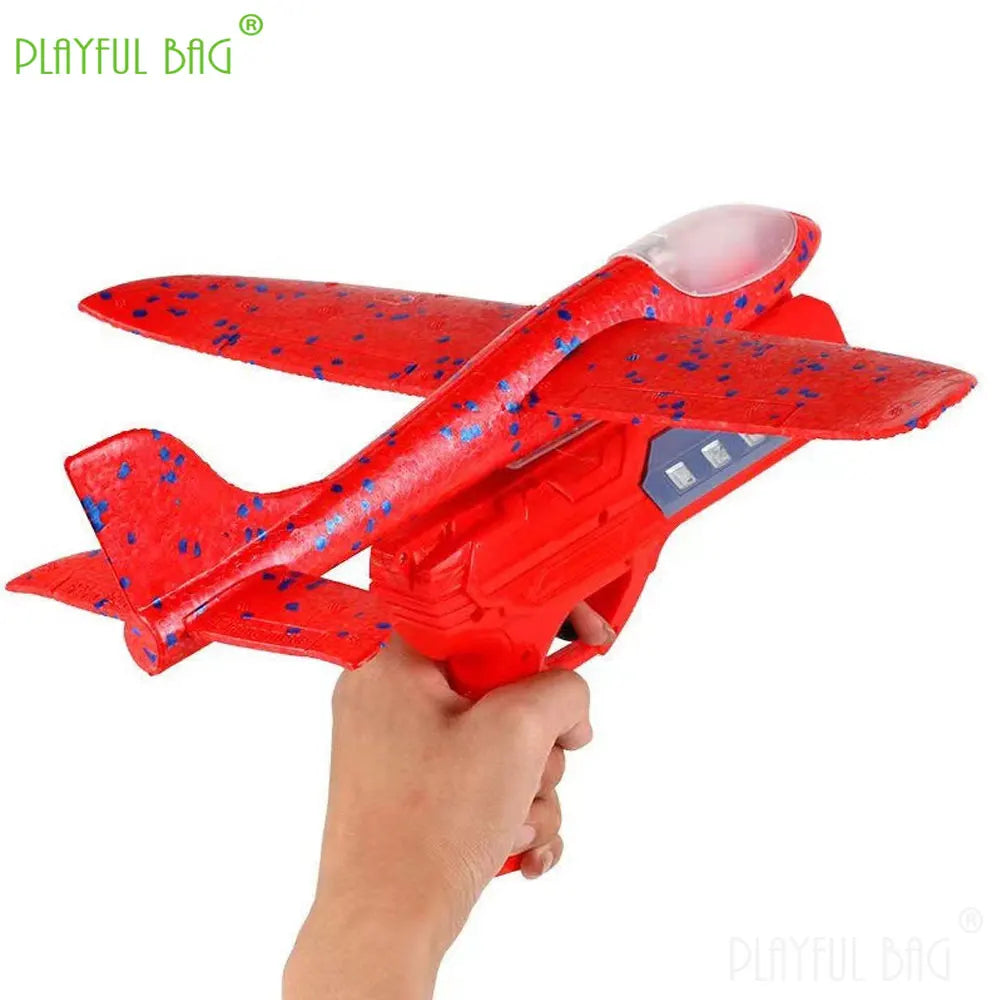Kids Catapult Gun Aircraft | Safe Foam Plane Launcher Outdoor Toy