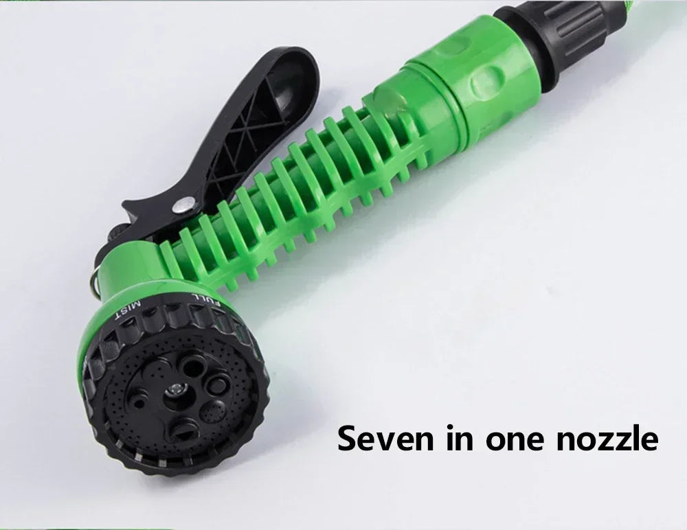 Oceans ® Expandable Magic Garden Hose Pipe 25FT-100FT with 7 Spray Patterns & Car Wash Gun | Flexible Watering Tool