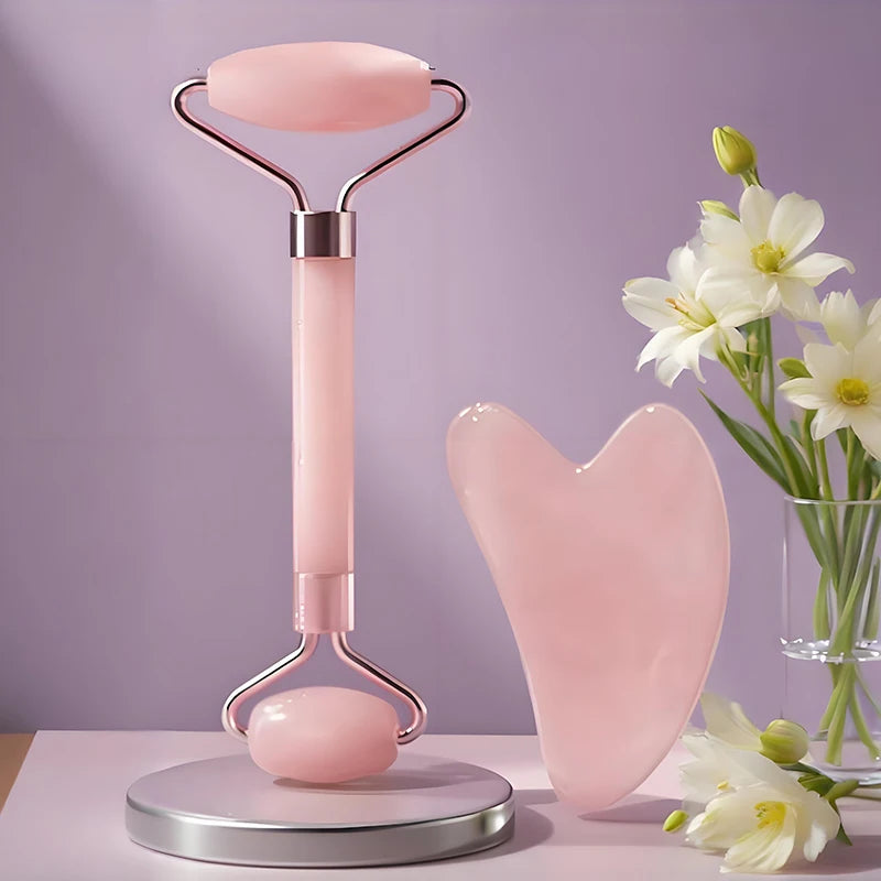 Oceans ® Roller & Gua Sha Set – Facial Roller & Massage Tool for Face, Eyes, Neck & Body