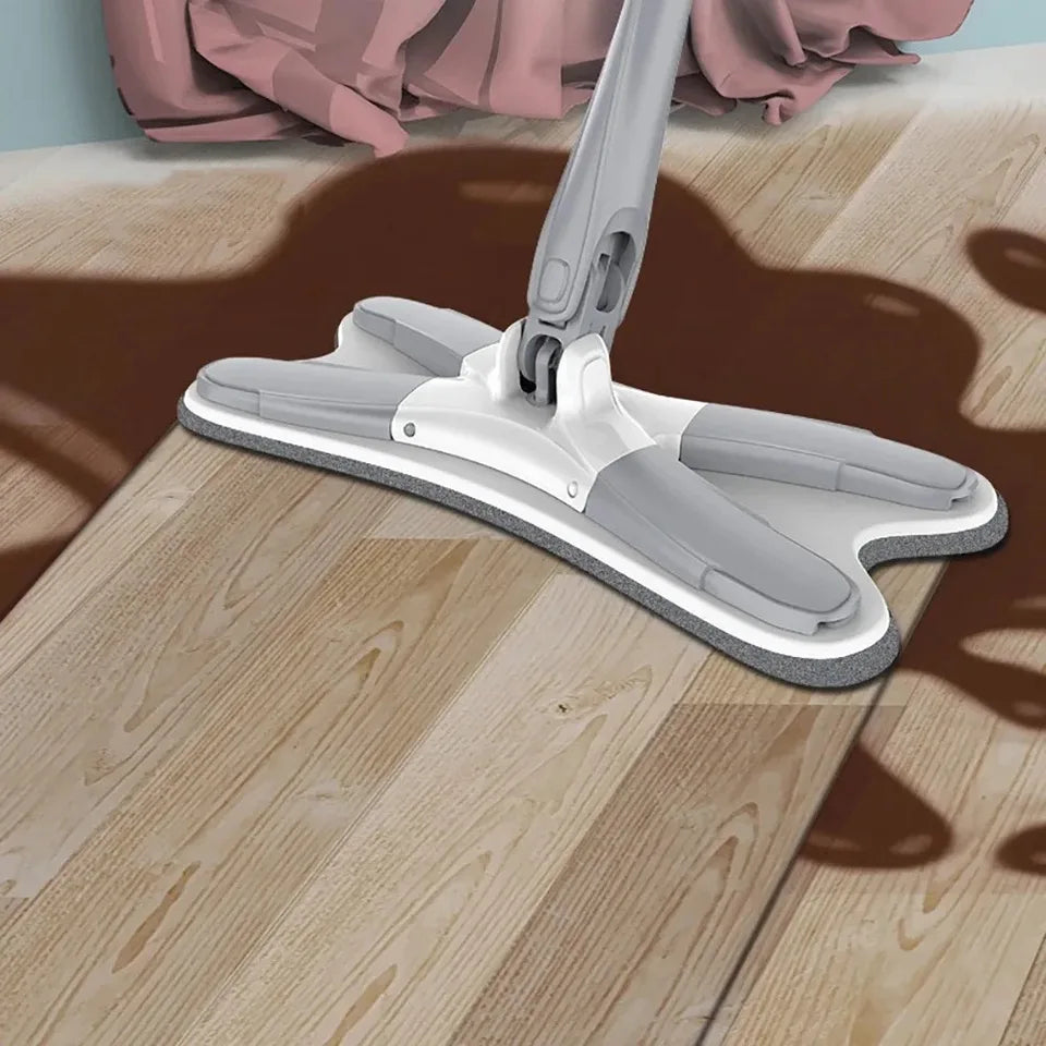 Oceans ® X-Type Floor Mop – 360° Spin, Hands-Free Squeeze, Wet & Dry Cleaning Tool