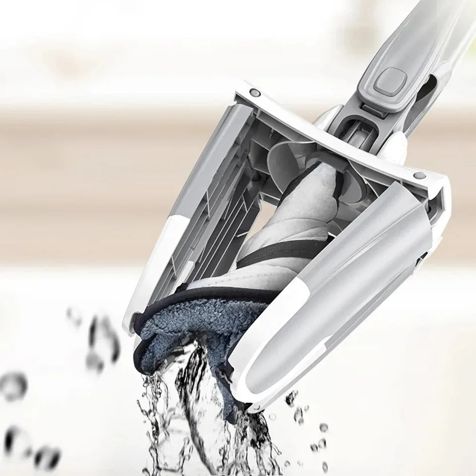 Oceans ® X-Type Floor Mop – 360° Spin, Hands-Free Squeeze, Wet & Dry Cleaning Tool