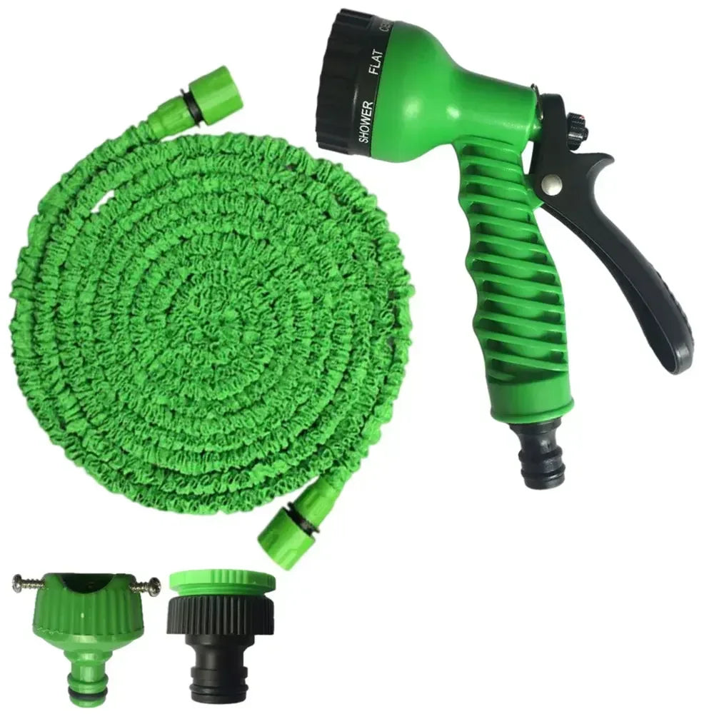 Oceans ® Expandable Magic Garden Hose Pipe 25FT-100FT with 7 Spray Patterns & Car Wash Gun | Flexible Watering Tool